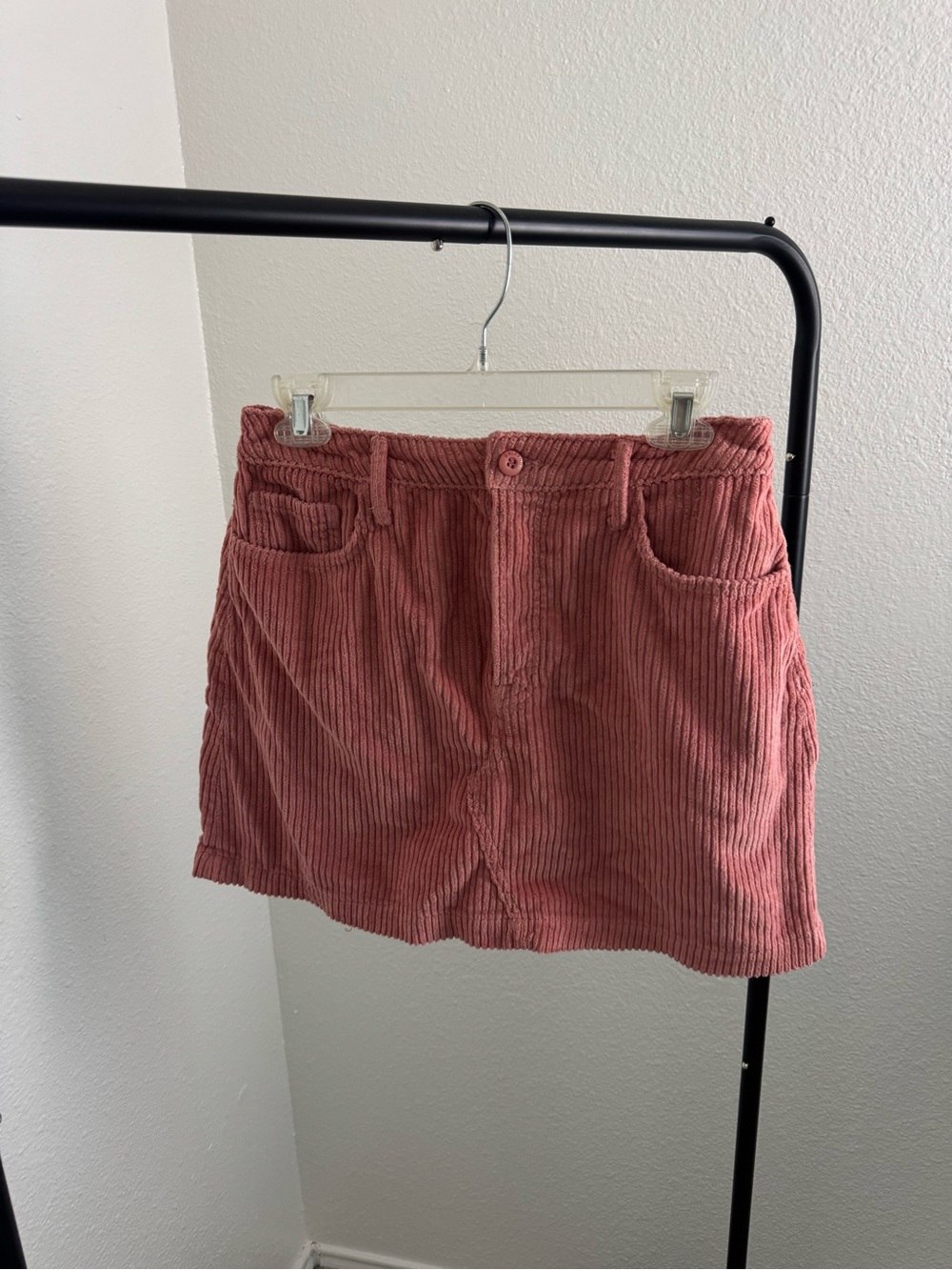 GRLFRND Corduroy Mini Skirt in Rose